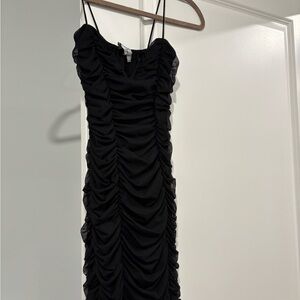 Princess Polly Black Ruched Mini Dress